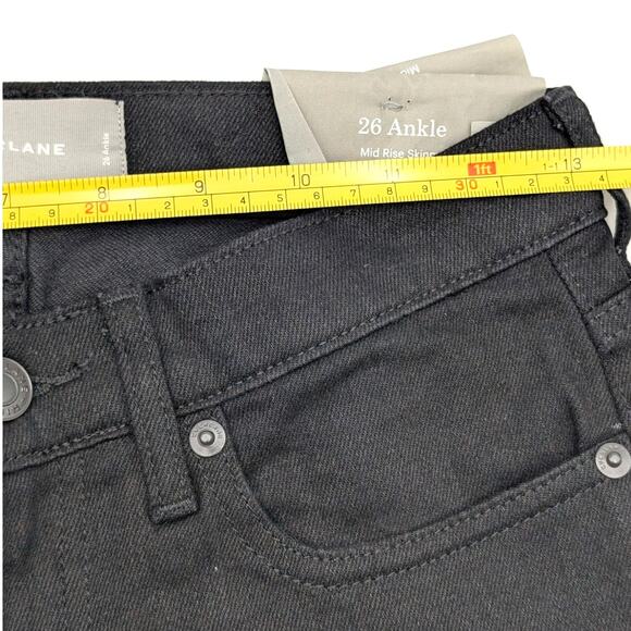 Everlane Women's The Mid Rise Ankle Skinny Jeans Stretch Zip Fly Black Size 26 - Picture 9 of 13